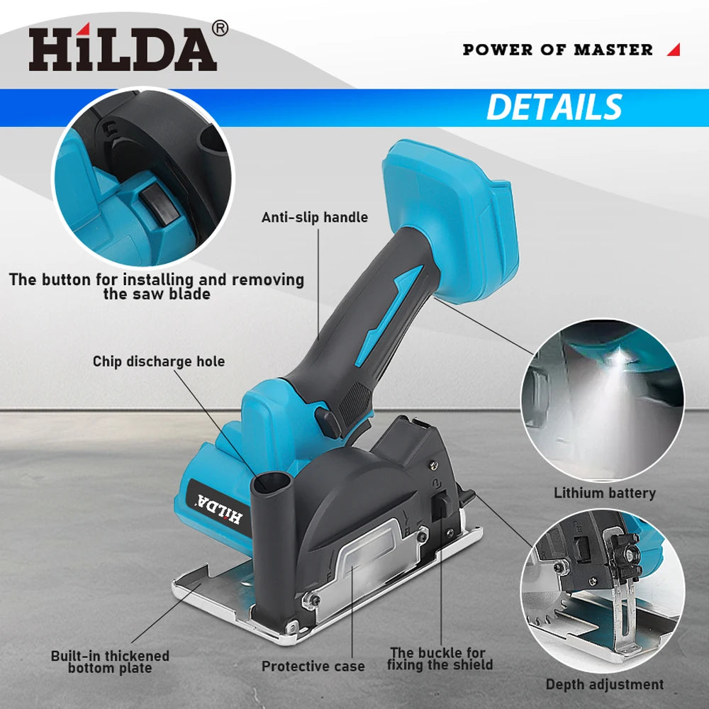 Mini amoladora angular recargable en miniatura HILDA de 12V con baterÃa, amoladora pulidora de hoja de corte para cortar diamante inalámbrico