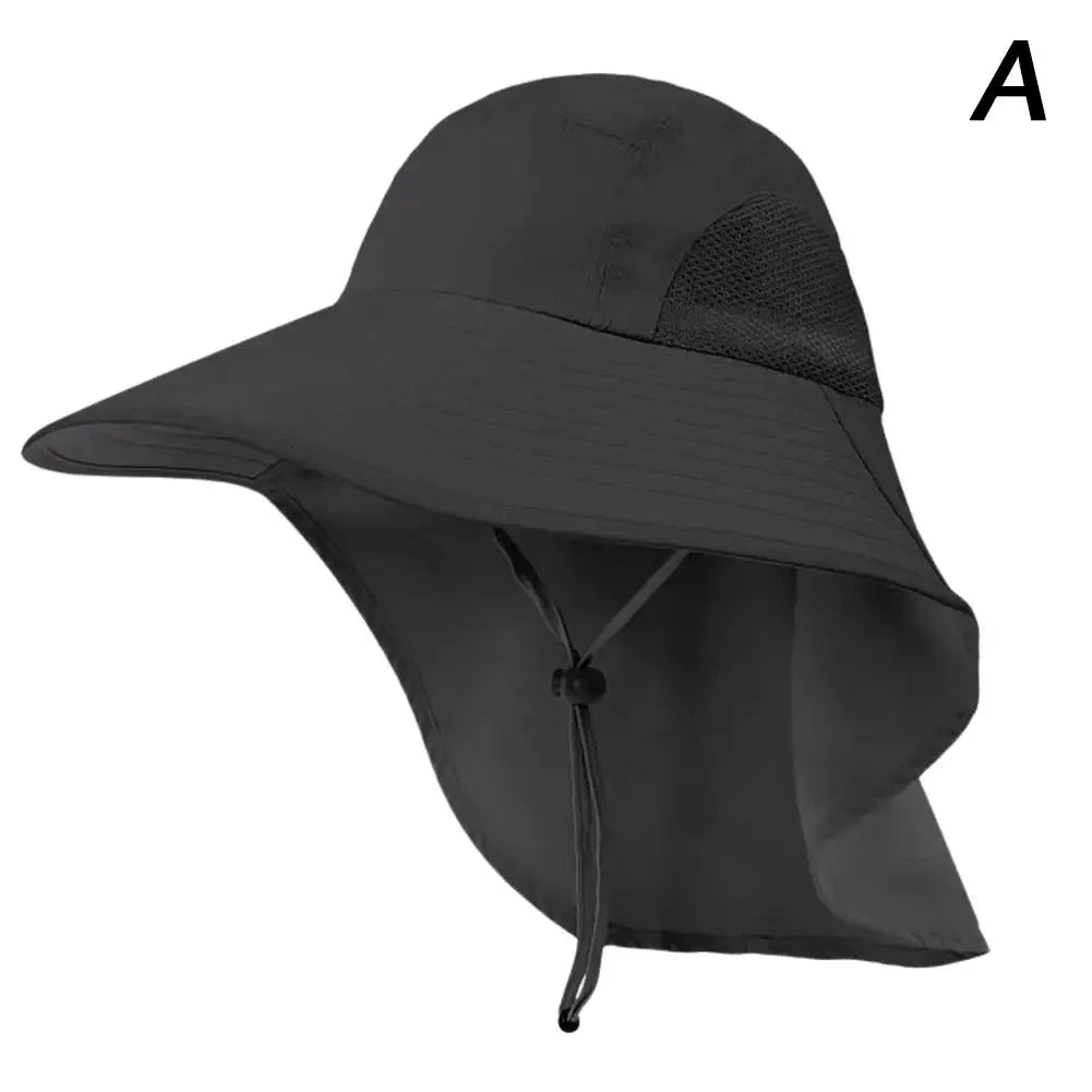 Sombrero de sol de ala ancha con solapa para el cuello para hombres y mujeres ajustable al aire libre 50 + protección UPF gorra de Safari senderismo sombrero de pesca