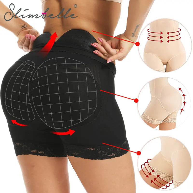 Entrenador de cintura alta, levantador de glúteos con bragas de Control acolchadas, ropa interior adelgazante, moldeadores de barriga, corsé moldeador