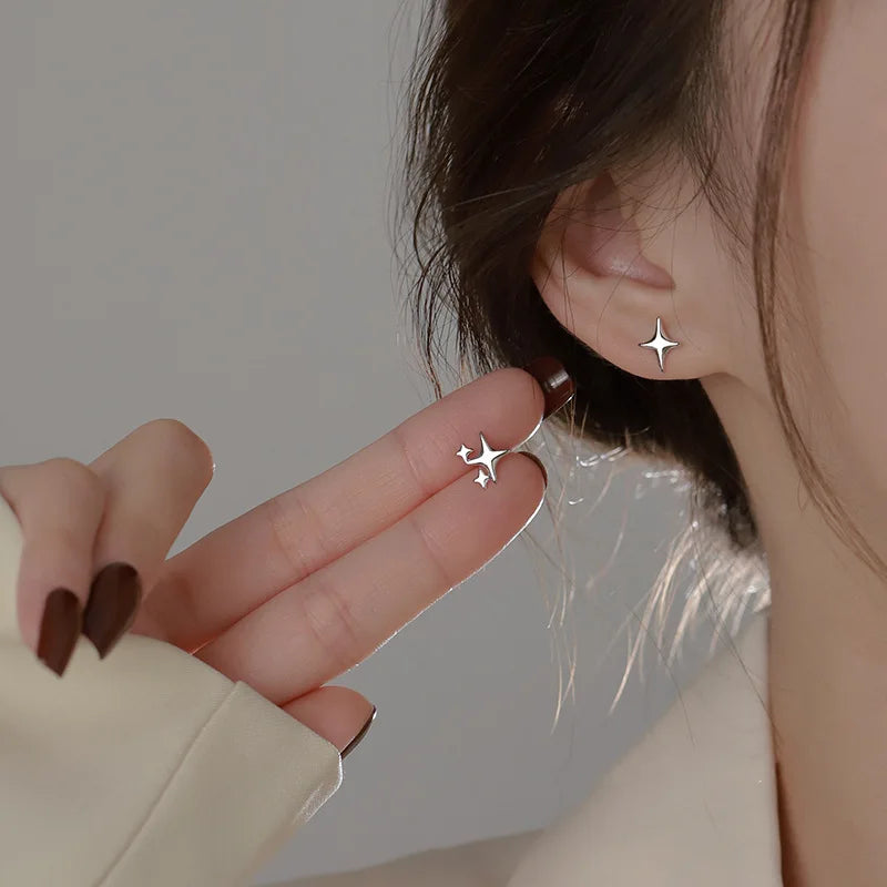 Pendientes de aro gruesos de Metal liso de acero inoxidable para mujer, aros redondos a la moda, pendientes llamativos, joyerÃa de moda 2024