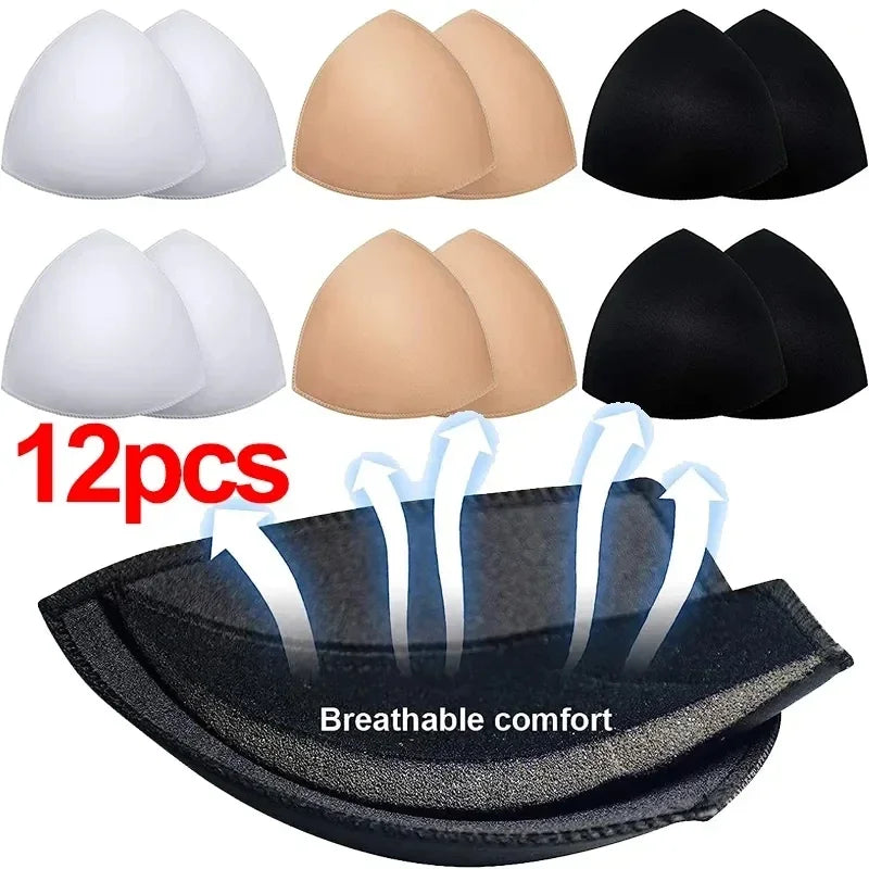 Almohadilla para sujetador, copas triangulares de ventilación, almohadillas de espuma de inserción de realce en el pecho para traje de baño, accesorios de relleno, almohadilla potenciadora extraíble