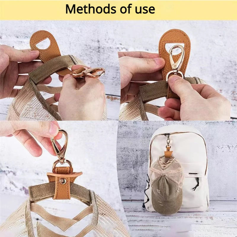 Clip para sombrero de viaje al aire libre, sombrero de lengua de pato, hebilla colgante, mochila, gancho multifuncional, almacenamiento de sombrero, hebilla colgante, equipo de Camping