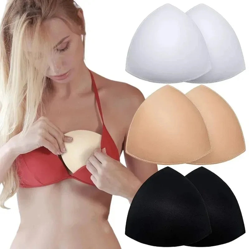 Almohadilla para sujetador, copas triangulares de ventilación, almohadillas de espuma de inserción de realce en el pecho para traje de baño, accesorios de relleno, almohadilla potenciadora extraíble