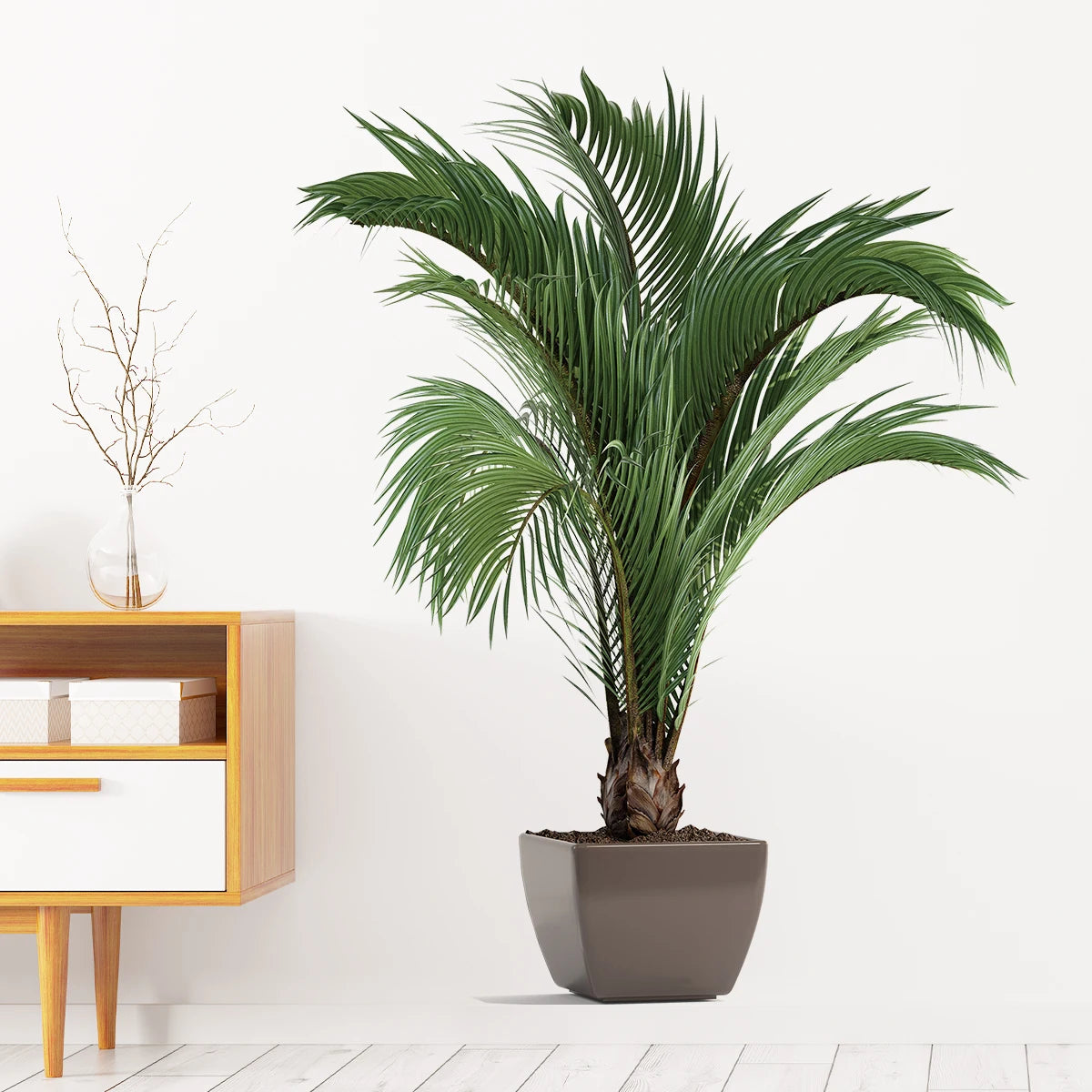 Simulación de plantas verdes, pegatinas artÃÂsticas de pared en maceta para dormitorio, sala de estar, decoración de oficina, calcomanÃÂa de pared
