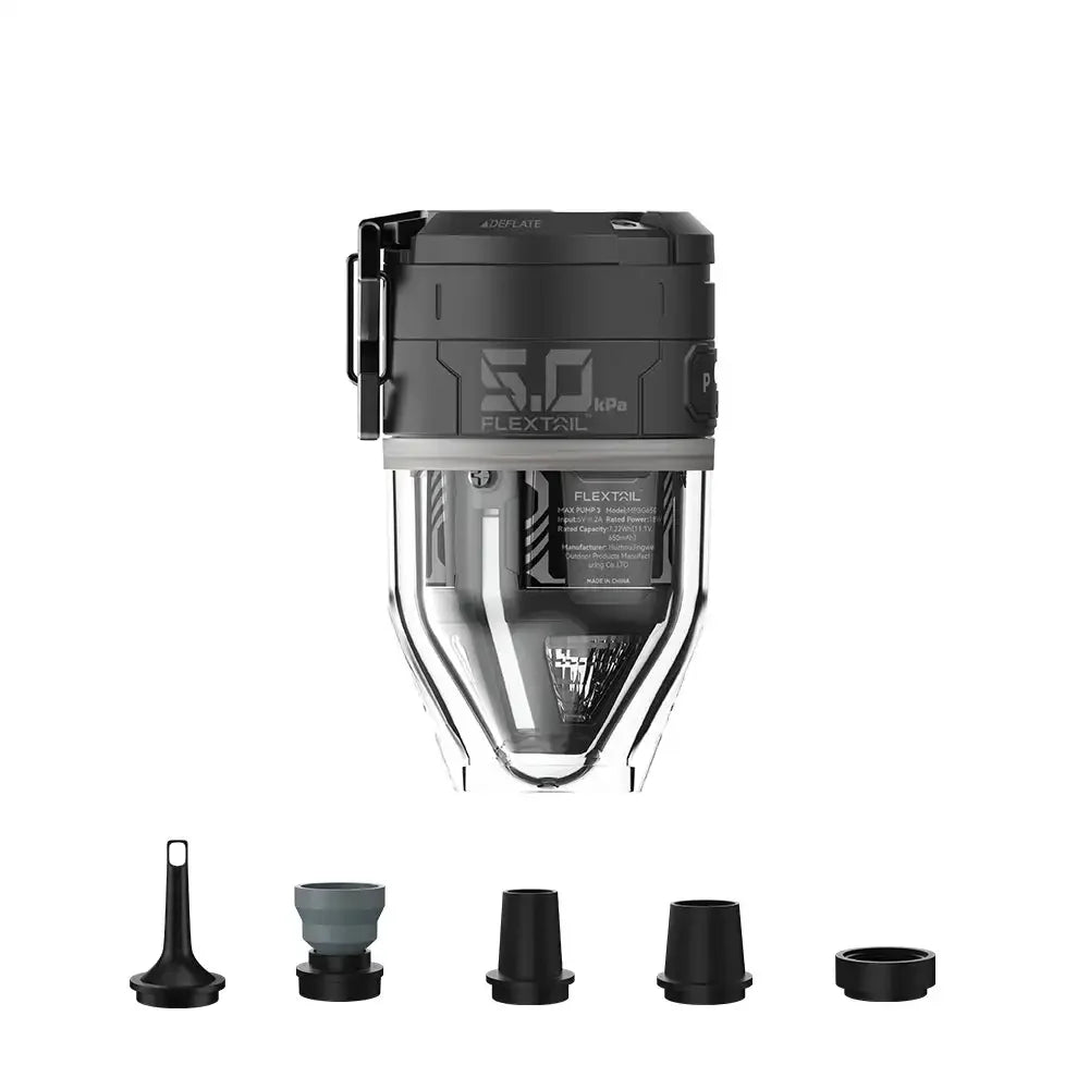 FLEXTAIL MAX PUMP 3 - Bomba de aire recargable 2 en 1 de alta velocidad Bomba de camping portátil para cama de aire, colchonetas para dormir, bolsa de vacío