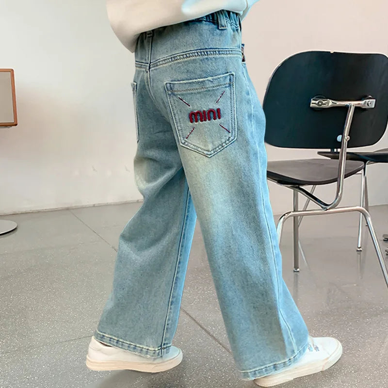 Pantalones de chándal para adolescentes, moda de otoño, ropa de calle informal, ropa de hadas de primavera para niños, pantalones para niñas, ropa para niños de pierna ancha