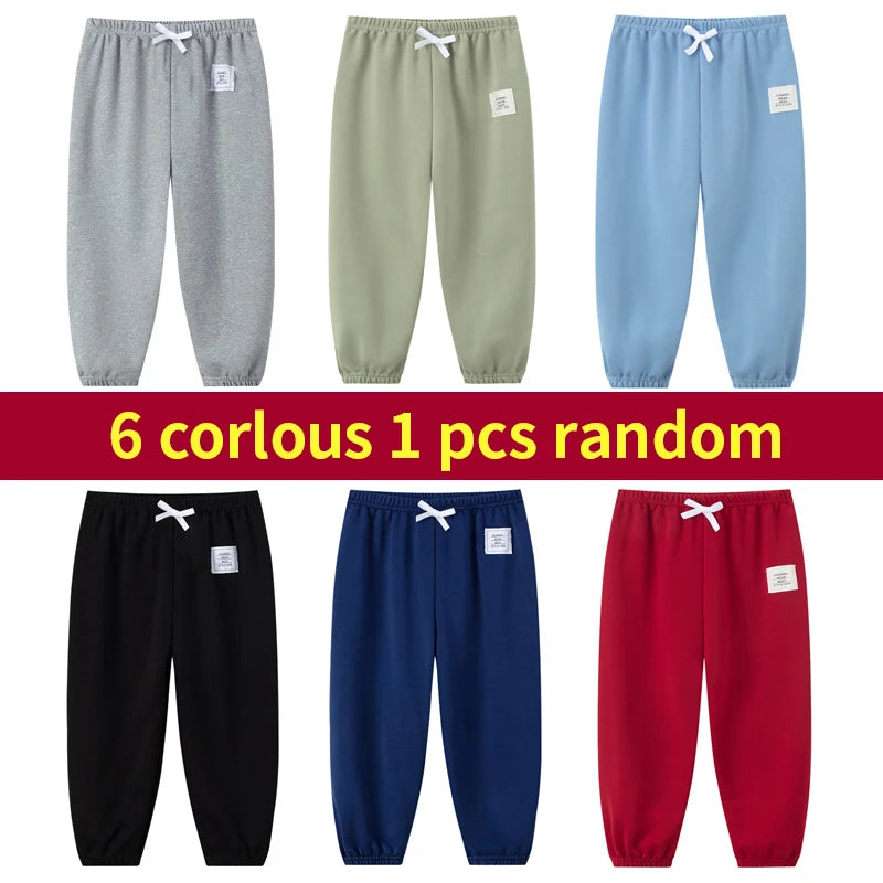 1/3/6 Pcs Children's Solid Color Drawstring Strap Shorts Boy Casual Fashion Pants Girl Joker Comfortable Elastic Waist Pants