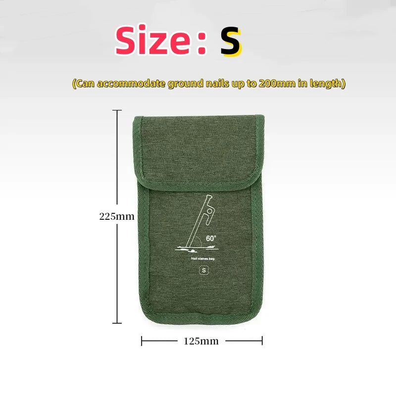 Bolsa de almacenamiento de tela Oxford para uñas de suelo al aire libre, Kit de Camping, equipo de Camping de viaje multifuncional, bolsa de almacenamiento de accesorios 