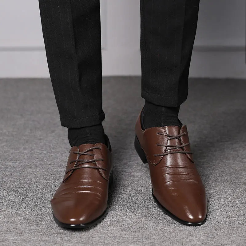 Zapatos de vestir clásicos para hombre, zapatos de cuero blanco con cordones para hombre, zapatos formales informales de negocios con punta de talla grande para boda