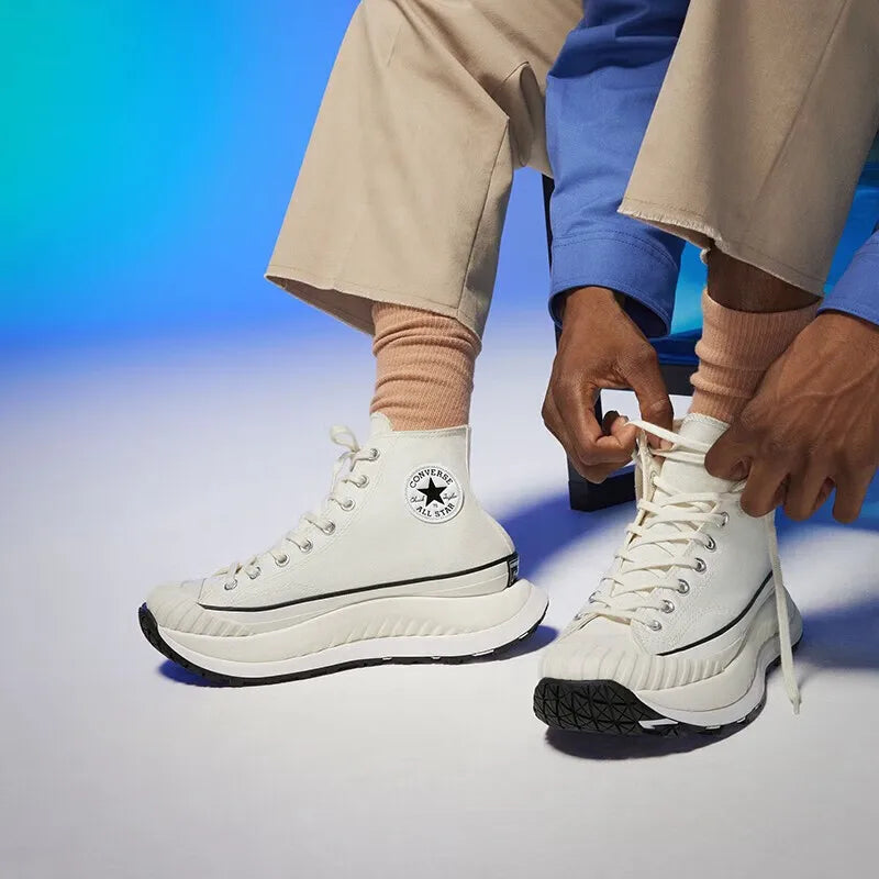 Converse zapatos para hombres y mujeres 2024 otoño suela gruesa resistente al desgaste moda cómoda ocio deportes zapatos de lona A01682