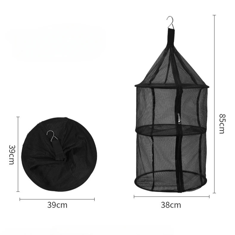 Secador de malla Circular plegable para acampar al aire libre, red portátil de 3 capas de almacenamiento, bolsa de malla colgante, olla antiinsectos, estante de secado para platos y tazas