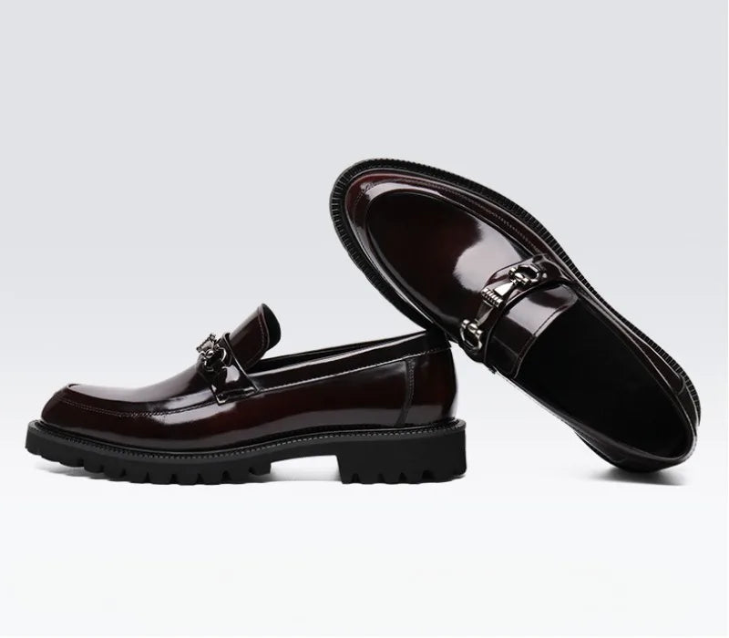 Zapatos de vestir de cuero para hombre, hebilla de calle de caballo, zapatos Oxford de alta calidad para hombre, zapatos formales para fiesta de boda y oficina, talla grande 38-48