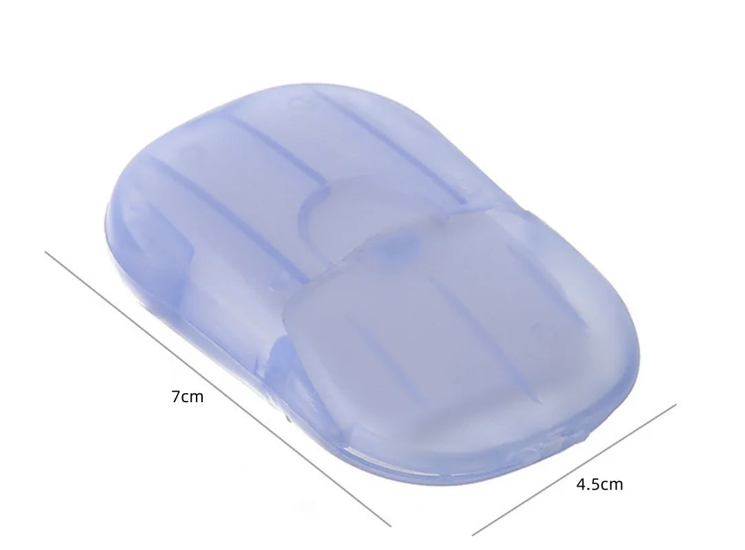 Jabón portátil de papel desechable para viajes, Camping, Mini jabones de limpieza para lavar, limpieza de manos para senderismo al aire libre, suministros al aire libre