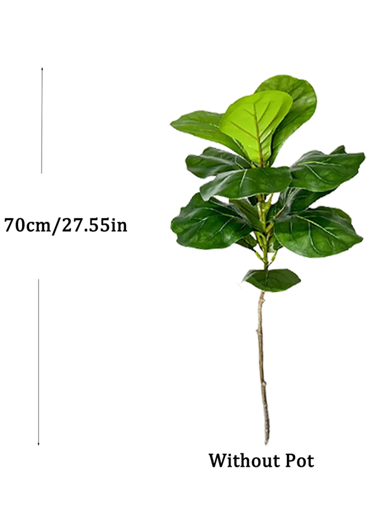 ÃÂrbol Ficus Artificial grande de 70-135cm, rama de plantas de goma falsas, hojas de violÃÂn de plástico para decoración interior y exterior del jardÃÂn del hogar