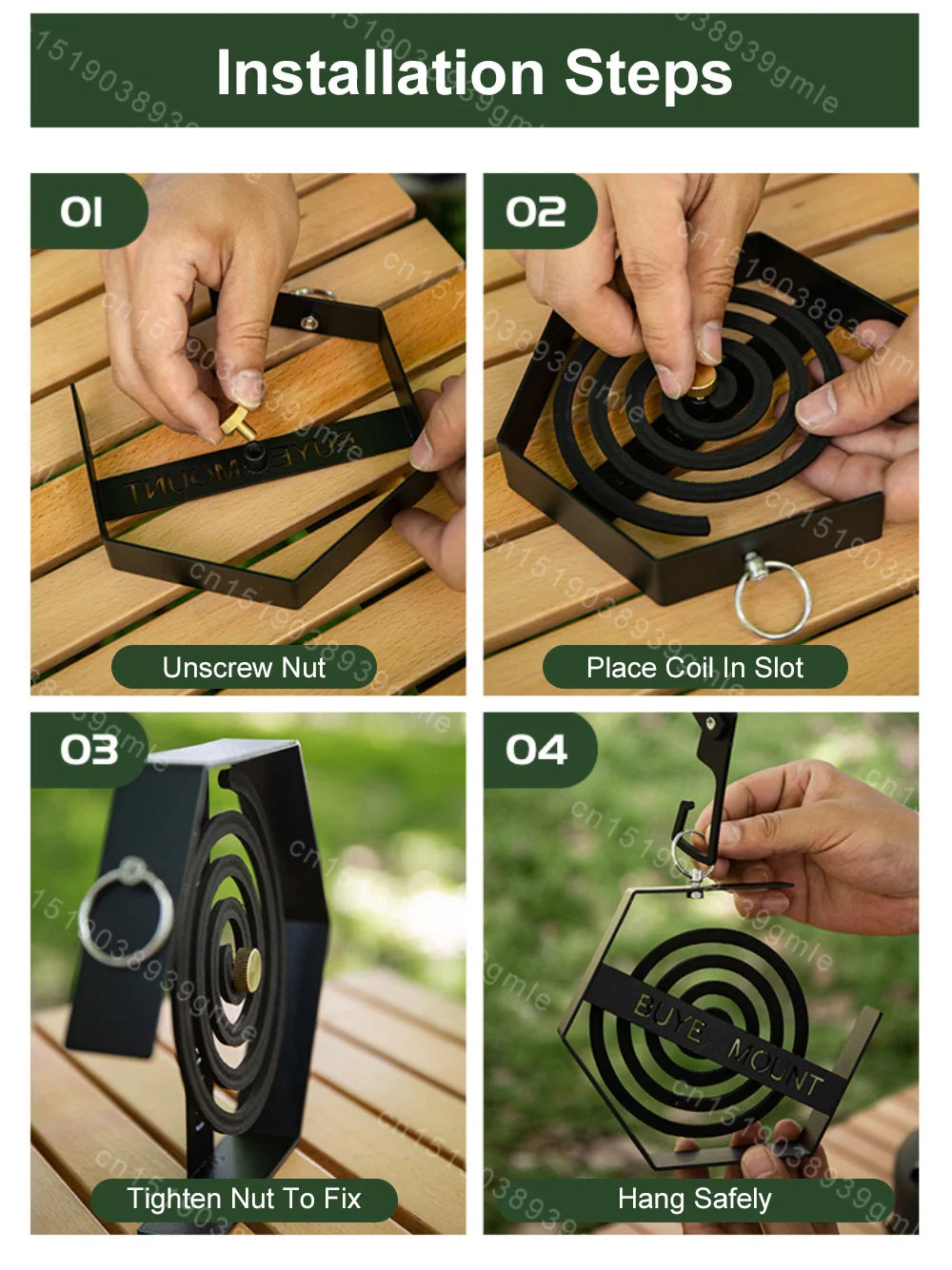 Bandeja de bobina para mosquitos al aire libre, herramientas de Camping, soporte para bobina de mosquitos para senderismo turístico, suministros de Camping, soporte para bobina de mosquitos colgante