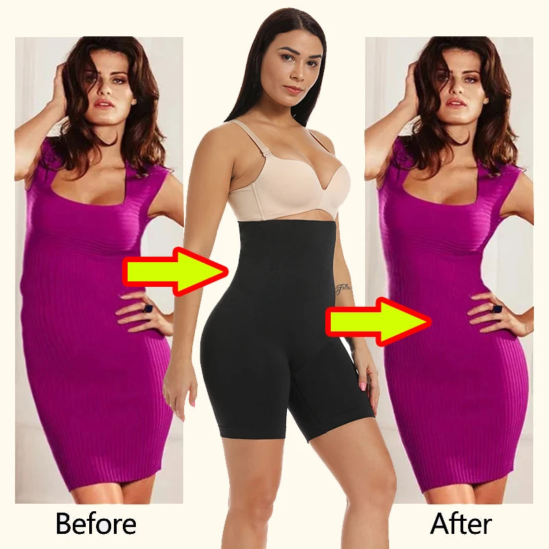Pantalones cortos moldeadores de cintura alta para mujer, ropa moldeadora para Control de barriga, muslo, entrenador de cintura adelgazante, levantador de glúteos, bragas moldeadoras