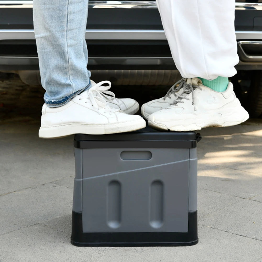 Inodoro portátil para coche, cubo de basura para viaje, campamento al aire libre, inodoro plegable para viaje de emergencia, autoconducción para adultos y niños