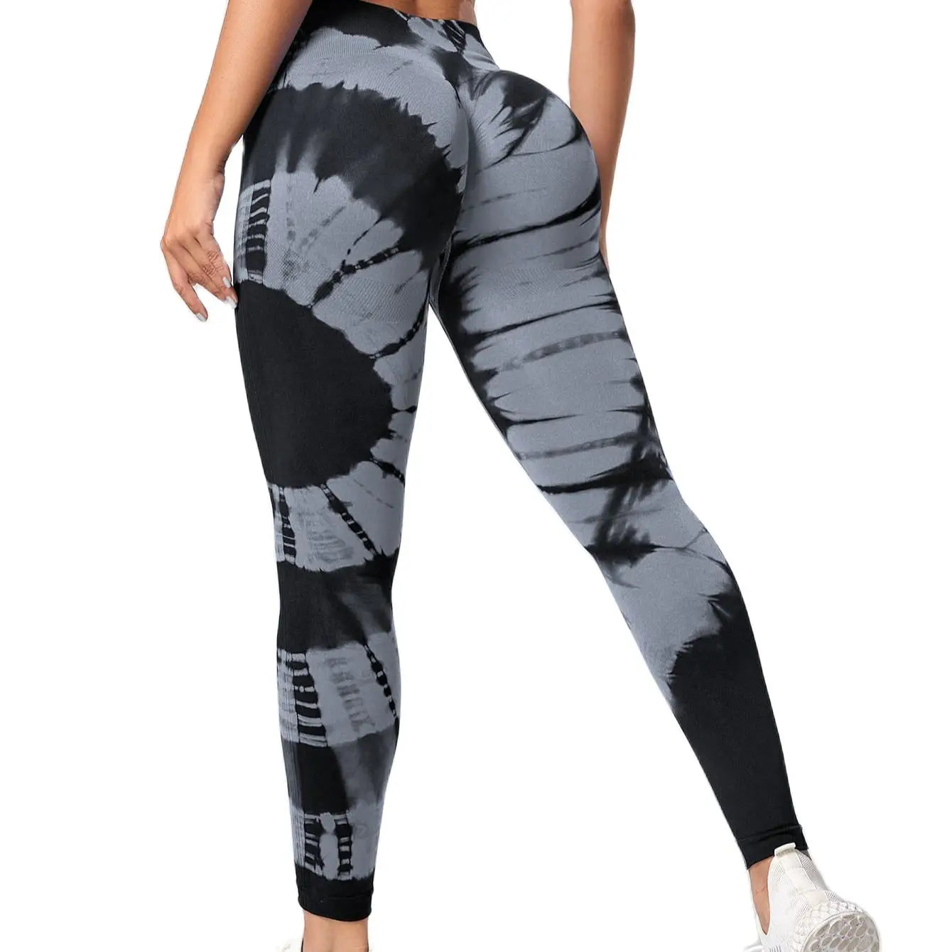 Mallas deportivas sin costuras para mujer, pantalones de Yoga de cintura alta, efecto Tie Dye, para entrenamiento, realce de glúteos, para gimnasio