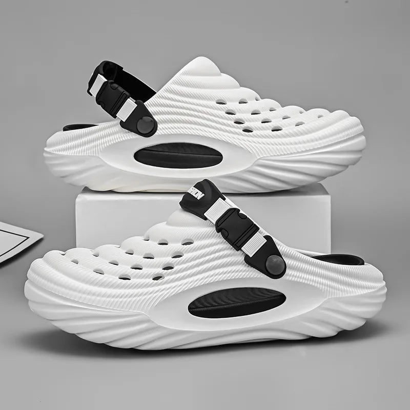 Zuecos con soporte para el arco para hombre, calzado para jardín, zapatillas de playa sin cordones para exteriores, sandalias con cojín cómodo extraíble
