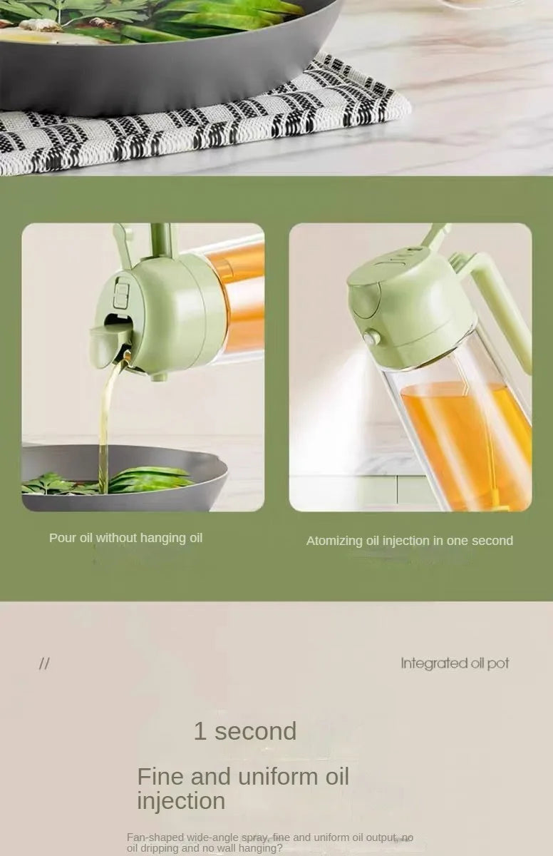 Spray 2 en 1 para botella dispensadora de aceite de oliva, diseño de mango cómodo para barbacoa, sartén de aire, horno, Camping