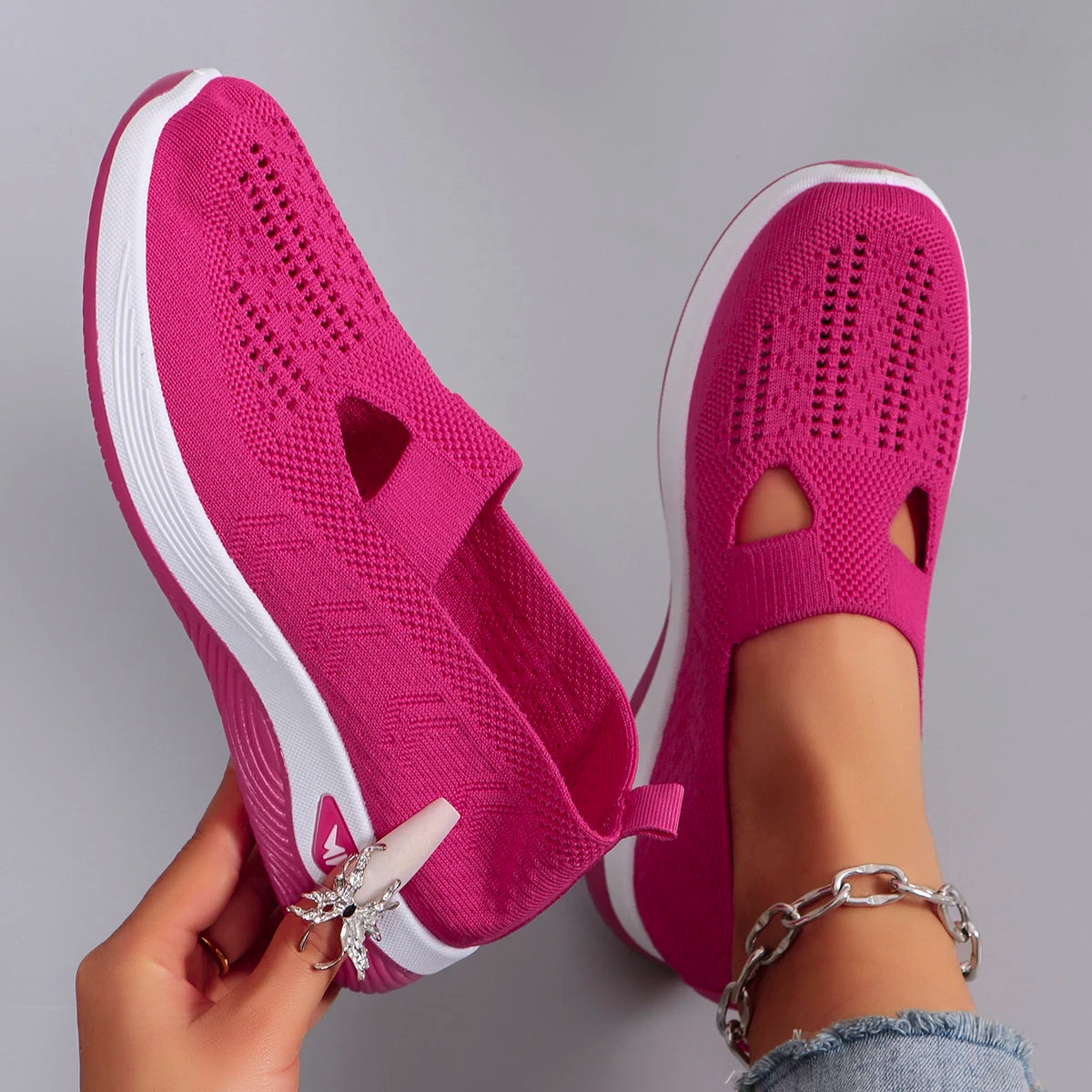 Nuevos zapatos deportivos de primavera para mujer, zapatos deportivos informales a la moda, transpirables, ligeros, antideslizantes, resistentes al desgaste, zapatos planos