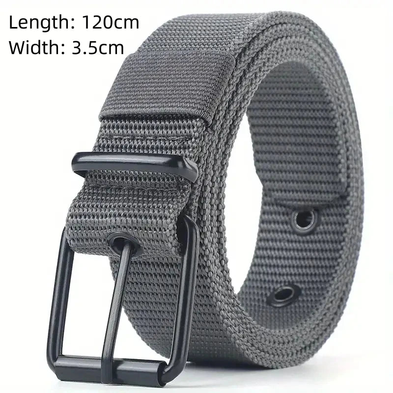 El nuevo cinturón con hebilla de 125cm para hombre, cinturón de nailon trenzado, ligero, transpirable, para ir al trabajo diario