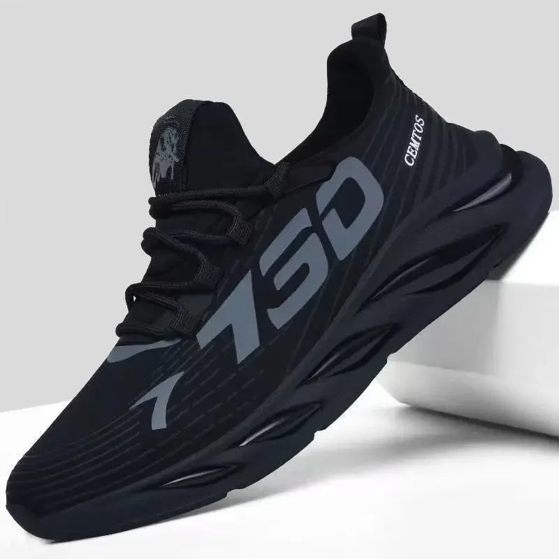 Zapatos deportivos informales de malla ligera para hombre, zapatillas transpirables de verano para correr, suela suave a la moda, cómodas zapatillas antideslizantes para hombre