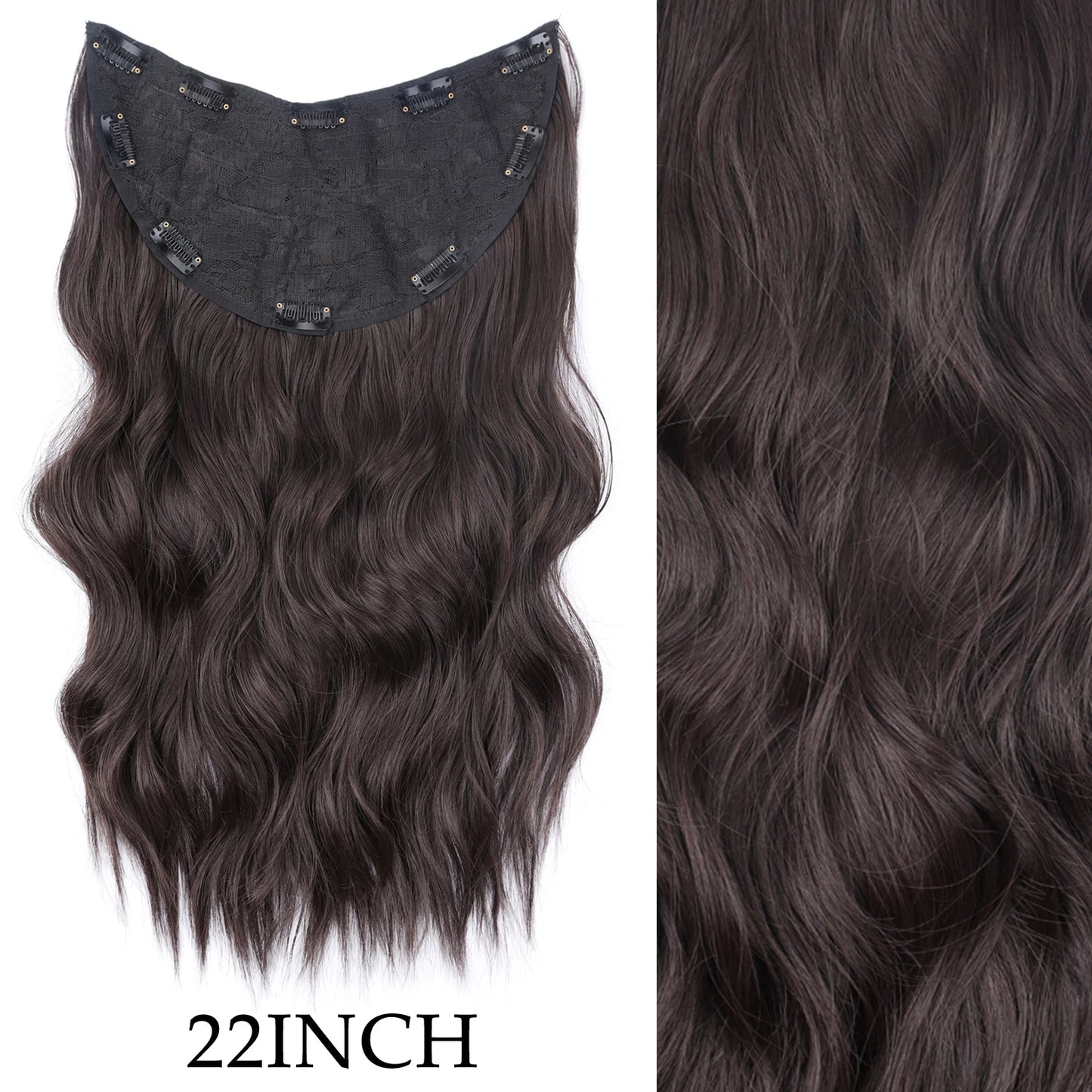 7 unids/set 16 Clips extensión de cabello negro largo liso pelo Natural Ombre peluca fibra resistente al calor para peinado de mujer