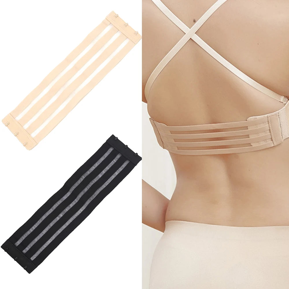Tirantes de sujetador transparentes antideslizantes con 3 hebillas para mujer, correa de sujetador transparente Invisible, extensor de sujetador elástico sin espalda, correa de hombro ajustable