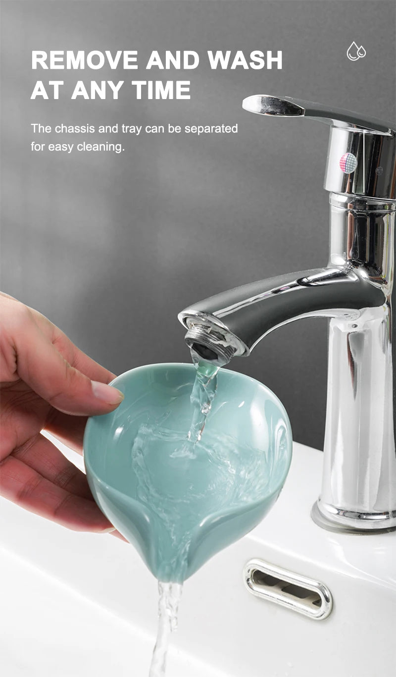 Soporte para jabón, escurridor de agua, jabonera con forma de hoja, escurridor de jabón para ducha, ventosa, contenedor de jabón, accesorios modernos para baño