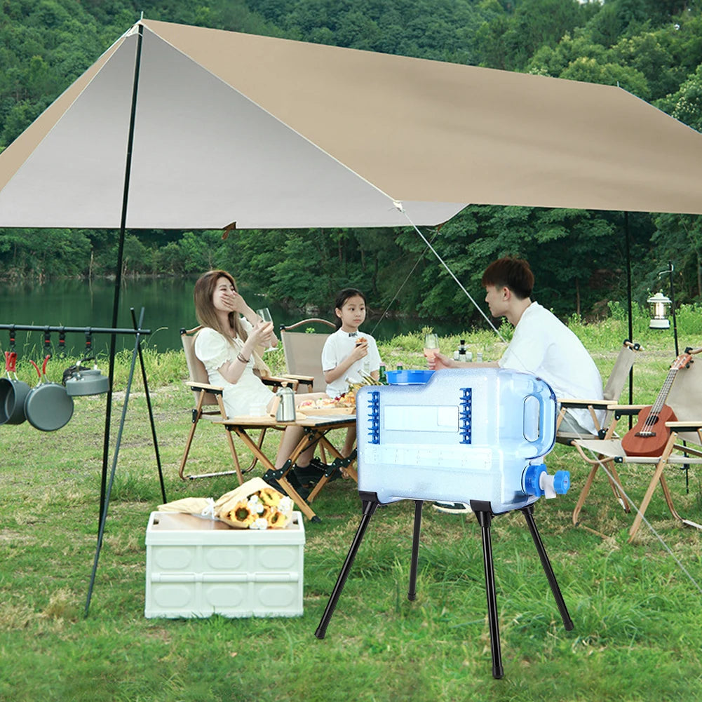 Soporte de cubo para acampar, soporte de caja de hielo plegable con soporte de carga fuerte, soporte de cubo de agua desmontable, accesorios de Picnic para barbacoa