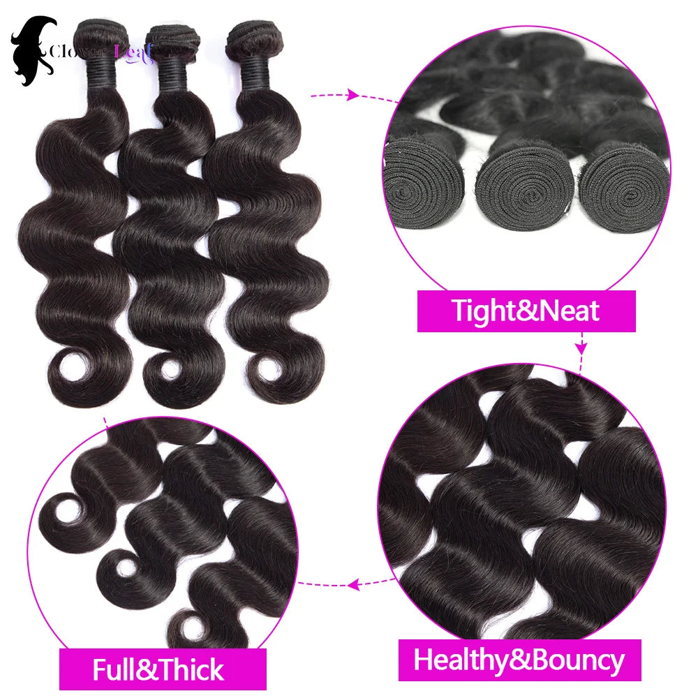 Extensiones de cabello humano ondulado de 24 pulgadas, 100% cabello humano brasileño sin procesar, 1/3/4 mechones para mujeres, mechones gruesos 10A, entrega en 3 dÃas