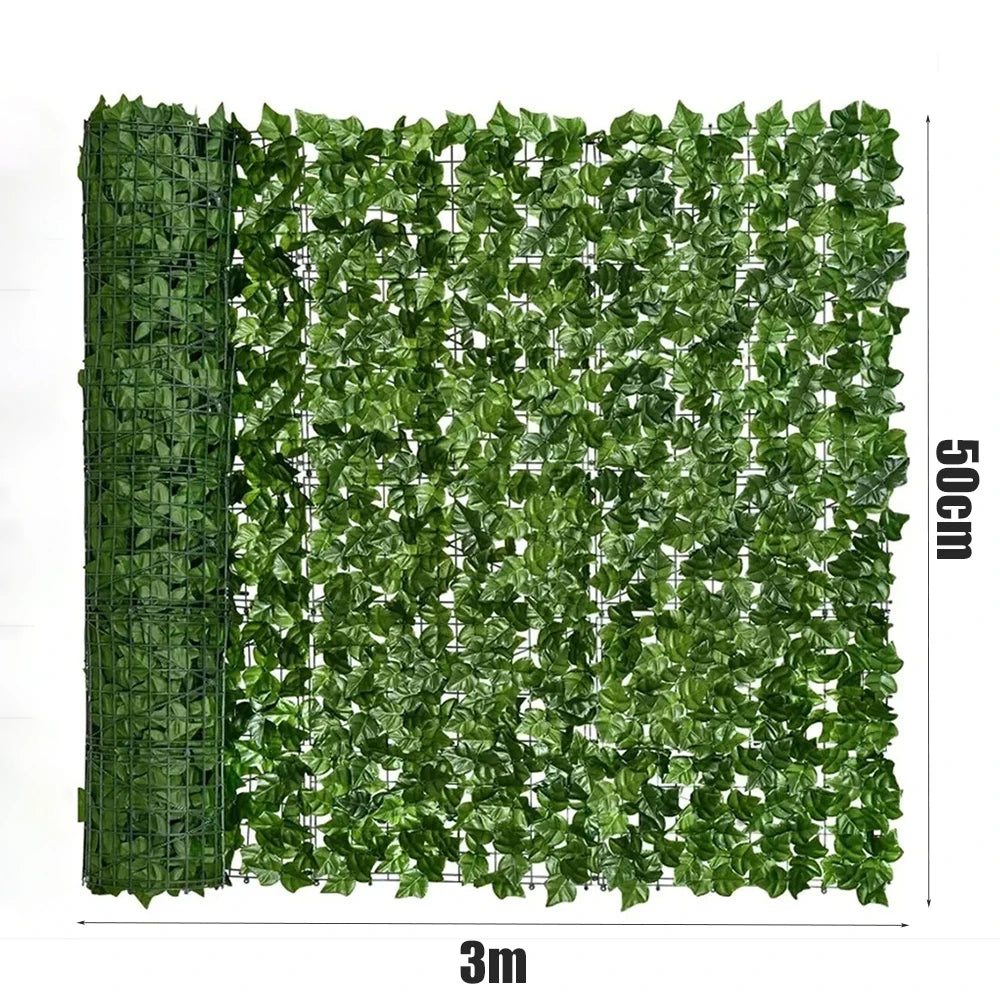 Paneles de valla de hojas verdes artificiales de 1M/3M, pantalla de valla de privacidad falsa para decoración del hogar, jardín y balcón al aire libre