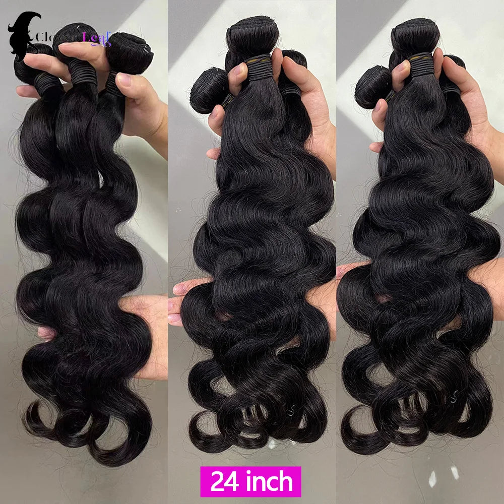 Extensiones de cabello humano ondulado de 24 pulgadas, 100% cabello humano brasileño sin procesar, 1/3/4 mechones para mujeres, mechones gruesos 10A, entrega en 3 dÃas