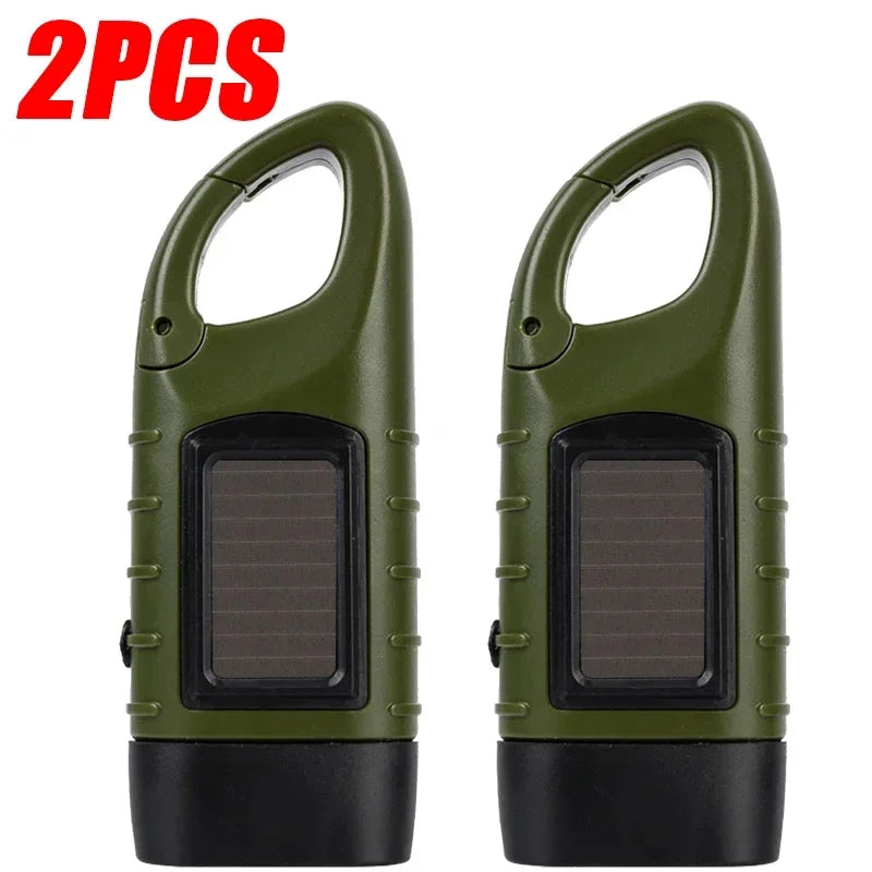 Linterna LED con manivela, equipo de supervivencia con energía Solar, antorcha autoalimentada, linternas de emergencia para senderismo, Camping, correr
