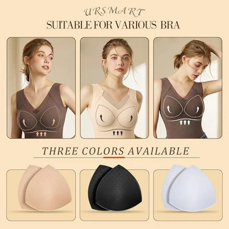 Almohadilla para sujetador, copas triangulares de ventilación, almohadillas de espuma de inserción de realce en el pecho para traje de baño, accesorios de relleno, almohadilla potenciadora extraíble