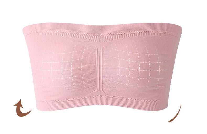 1 Uds. Sujetador de talla grande para mujer, sujetador sin tirantes, cojín fino extraíble para el pecho, sujetador Invisible elástico sin costuras, S-6XL