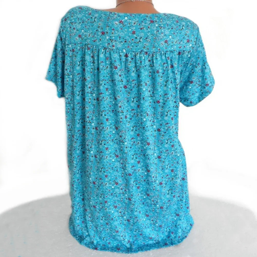 Camiseta holgada sin mangas para mujer, ropa de dormir de casa con cuello en V, Tops con estampado Floral, camisetas informales sexys a la moda para mujer