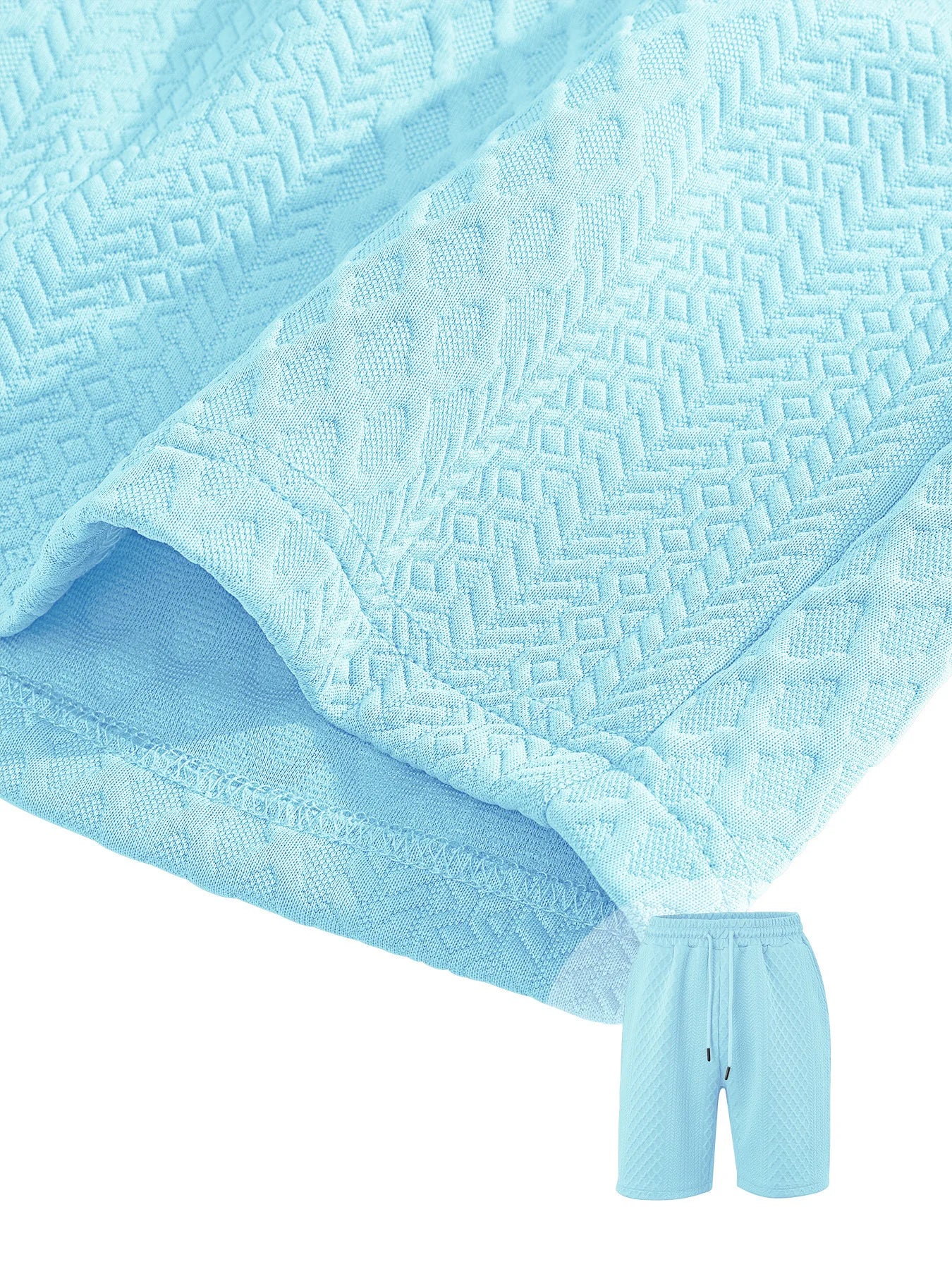 NOVEDAD DE VERANO 20225, Polo deportivo informal para hombre con solapa, camisa y pantalones cortos de manga corta para hombre, traje con textura Jacquard
