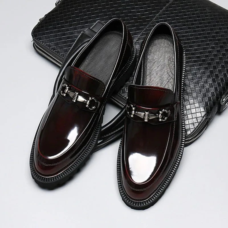 Zapatos de vestir de cuero para hombre, hebilla de calle de caballo, zapatos Oxford de alta calidad para hombre, zapatos formales para fiesta de boda y oficina, talla grande 38-48