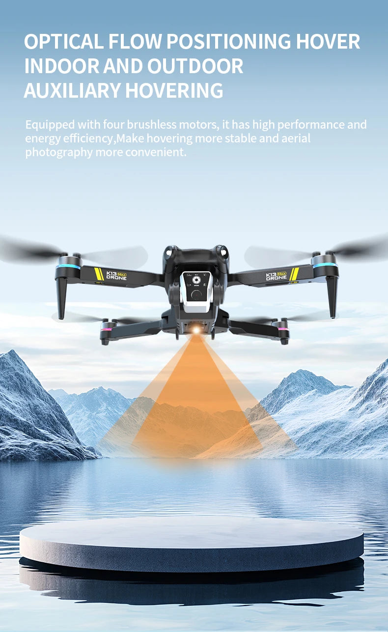 K13MAX Drone profesional RC 8K cámaras HD WIFI FPV altura mantener gesto fotografÃa plegable Quadcopter pantalla Control remoto juguete