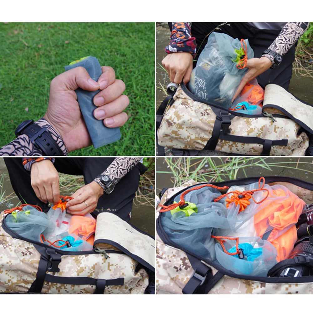 Bolsa de compresión portátil, saco impermeable con cordón para viaje, ahorro de espacio, bolsa de transporte para Camping, viaje y senderismo
