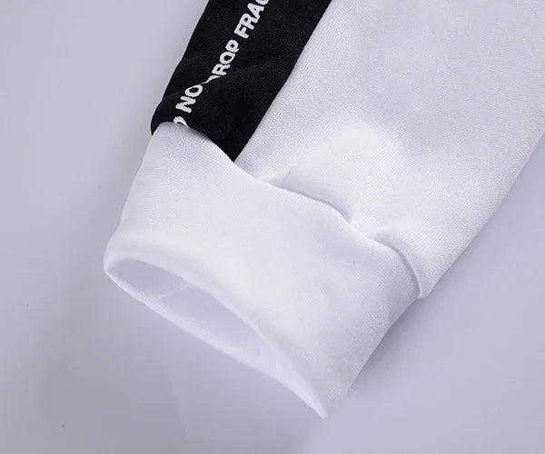 Chándal para hombre, Sudadera con capucha cálida + Pantalones de chándal, conjuntos de 2 uds., Top o pantalones blancos y negros de alta calidad para invierno, ropa informal para correr