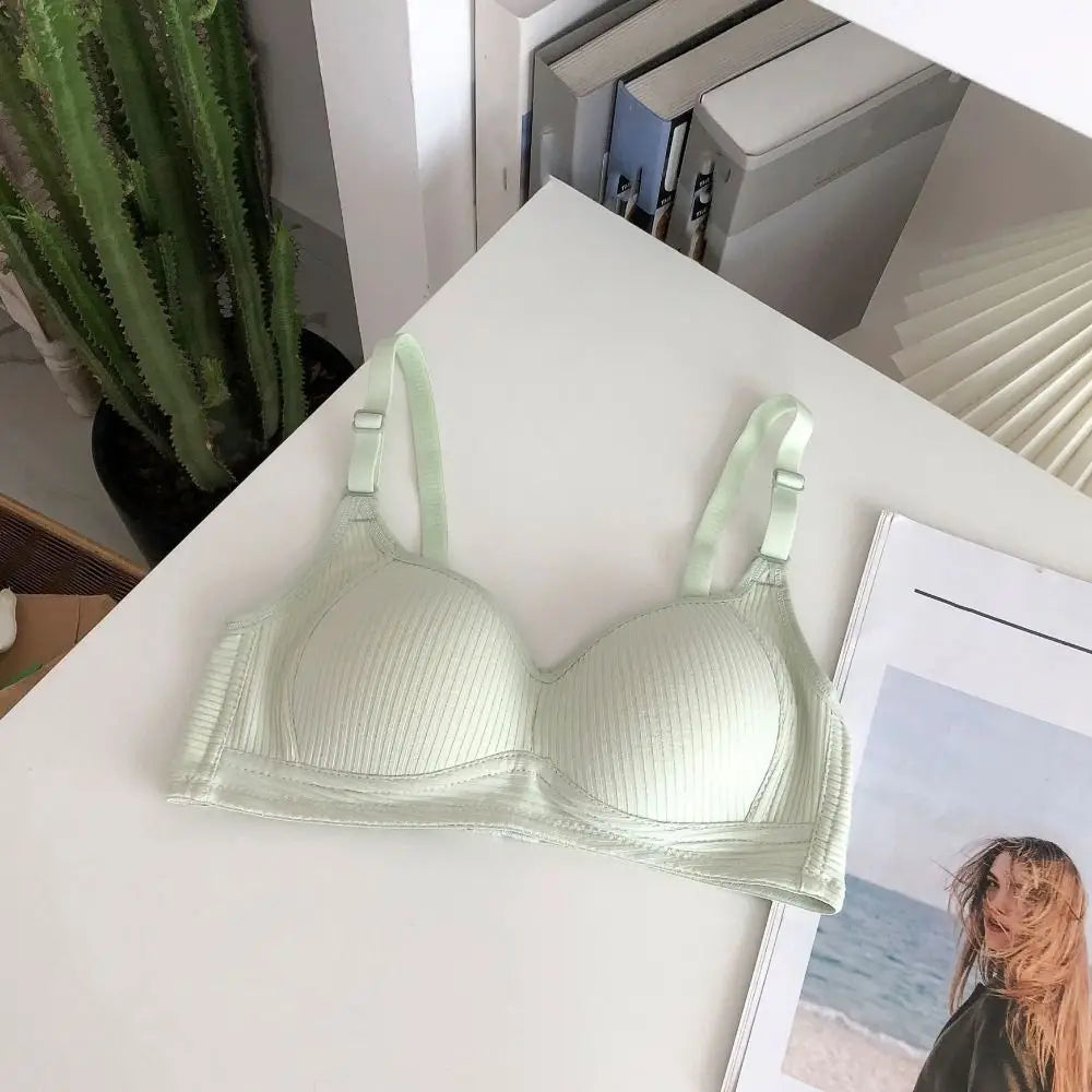 Sujetador inalámbrico ajustado para mujer, Bralettes con pechos recogidos a prueba de golpes, lencería antiflacidez, sujetador con escote en V profundo para verano