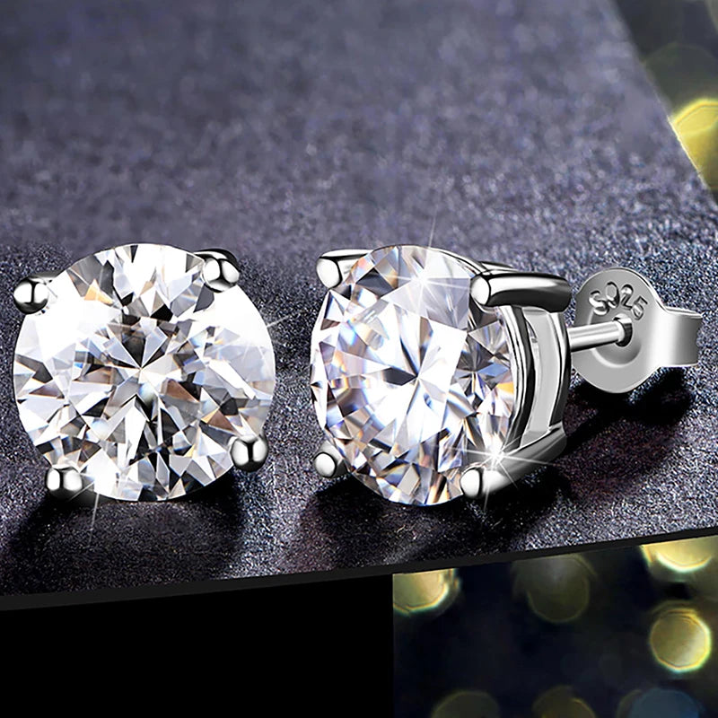 Plata de Ley 925 auténtica pendientes de circonita Ins CZ de 3mm, 4mm, 5mm, 6mm y 7mm para mujer, joyería fina chapada en oro de 18k, regalo para niñas