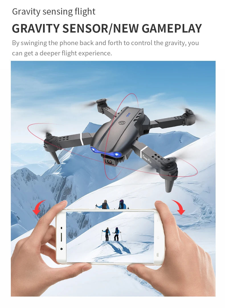 Nuevo Dron E99Pro RC 4K profesional con cámara HD gran angular de 1080P helicóptero plegable WIFI FPV altura mantener juguete de regalo