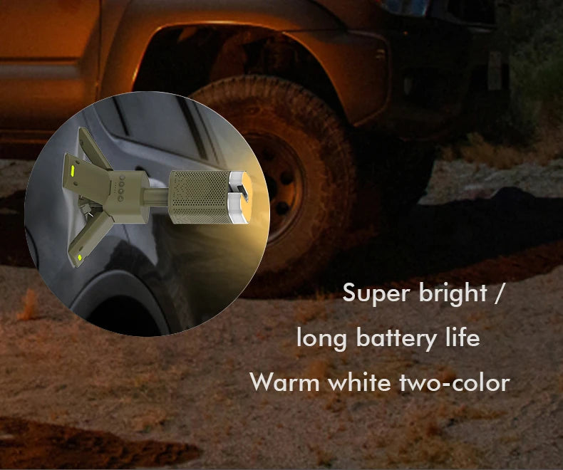Linterna de Camping de 14000mAh, iluminación telescópica recargable, soporte magnético con altavoz, linterna LED portátil impermeable para exteriores