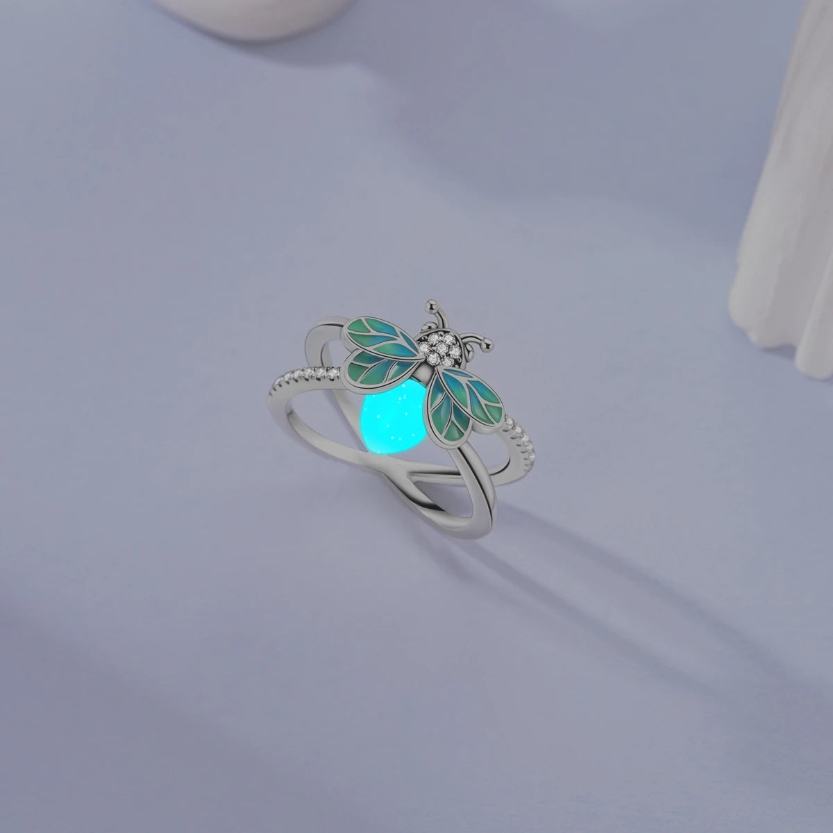 Anillo de Plata de Ley 925 Original para mujer, joyería fina con circonita, luciérnaga, corazón, cruz