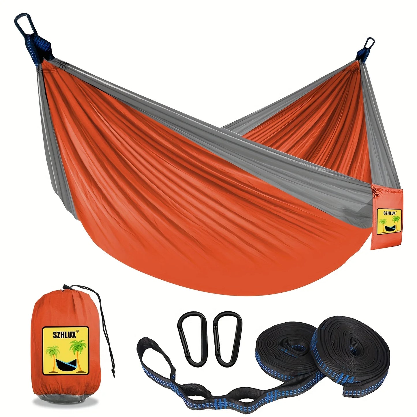 Hamaca para acampar al aire libre de 270cm, tela de paracaídas de nailon, cama colgante portátil para una sola persona, hamaca para acampar, senderismo y jardín