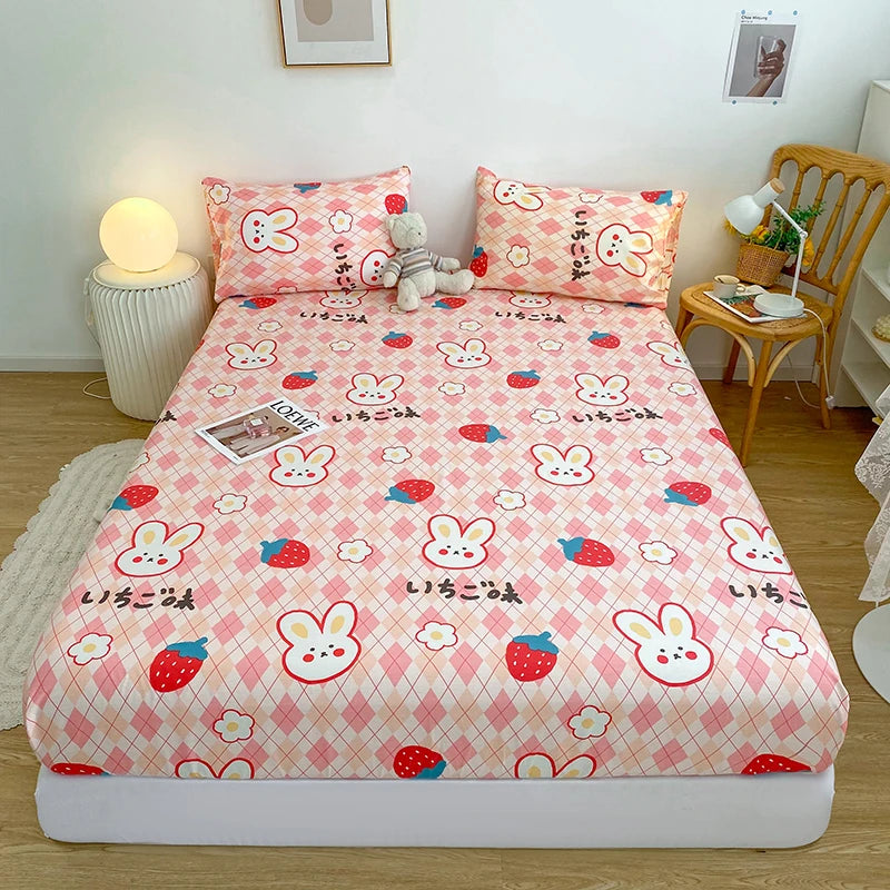 Bonenjoy-sábana bajera de algodón puro con estampado de dibujos animados de coche, funda de cama elástica, Sábana inferior individual, tamaño Queen, sin funda de almohada, 1 unidad